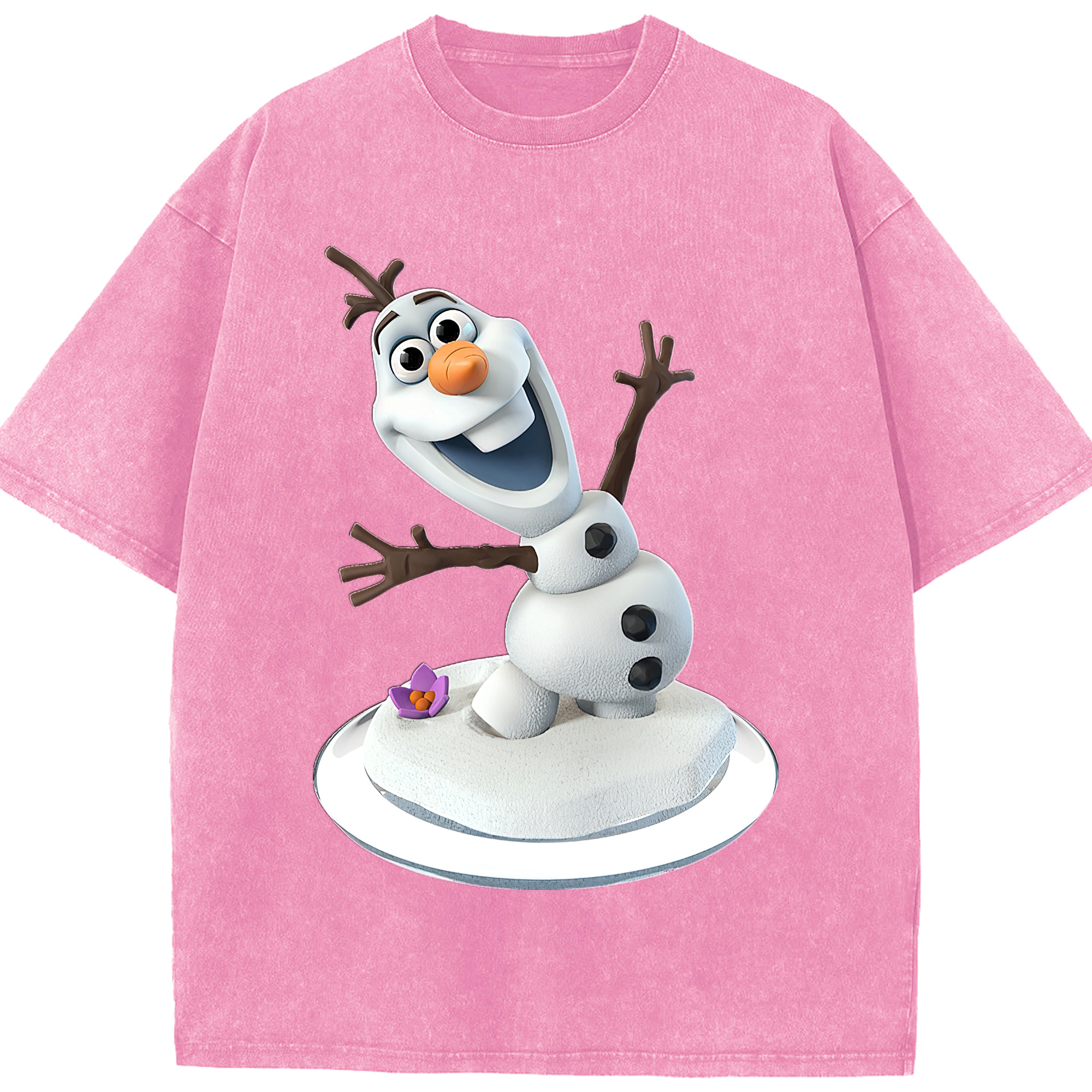 （画像用） アナと雪の女王 アンナ エルサ Frozen Anna Elsa 綿100% ヴィンテージ風 半袖Tシャツ（フロントプリント）